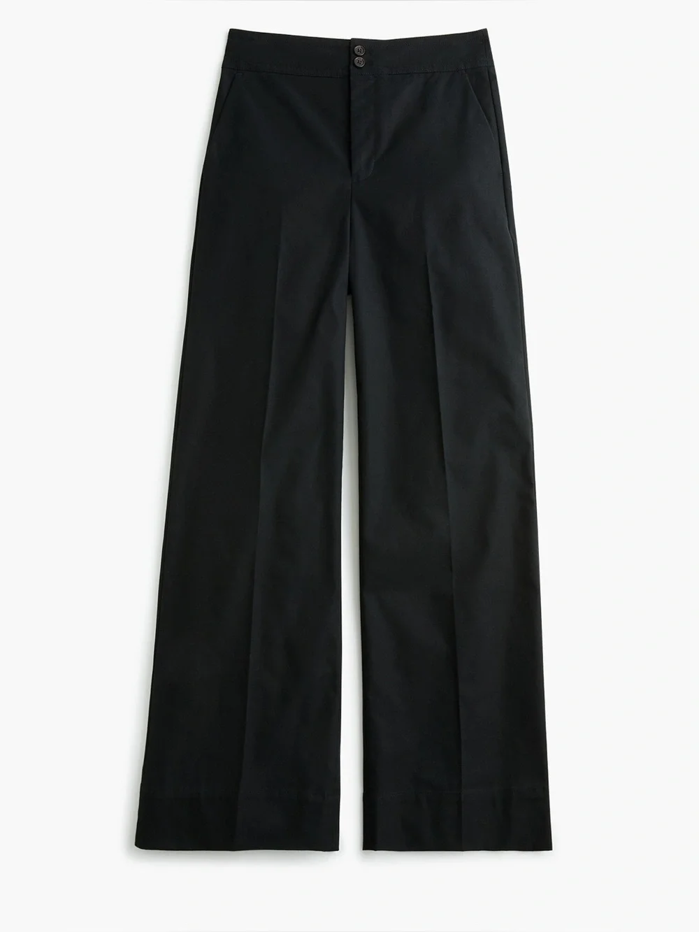J.Crew Frankie Twill High Rise Wide Leg Trouser Pants Black Size 8